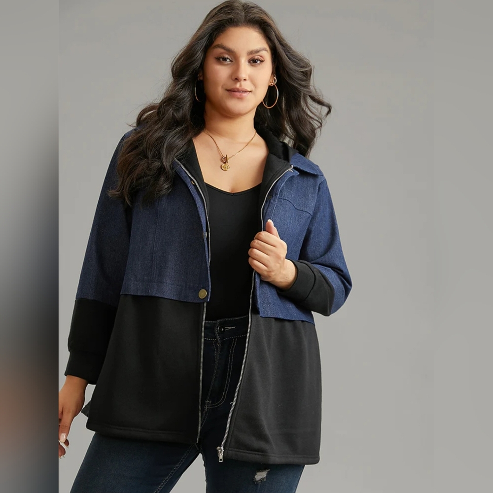 Bloomchic - Contrast Patchwork Stylish Outerwear - image 7